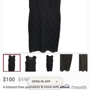Ann Taylor Sheath v-neck lace black